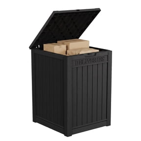 MINDYES 55 Gallon Package Delivery Box, Outdoor Resin Mailbox for Packages Storage With Lockable, Drop Boxes for Patio Front Entryway, Black
