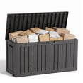 thumbnail image 1 of MINDYES 85 Gallon Deck Box, Backyards Cushions Outdoor Storage Box, Resin Patio Storage for Garden Tools, Black, 1 of 6