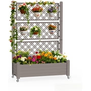 MINDYES Raised Garden Beds Outdoor Planter Box With Trellis