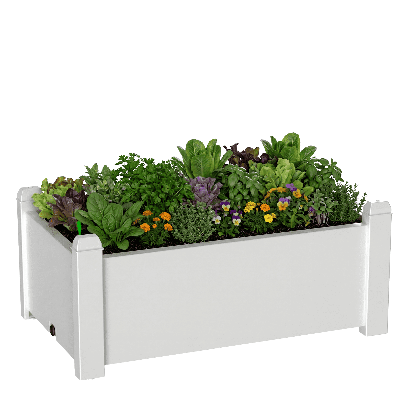 MINDYES Rectangular Resin Planter Box  Raised Beds For Gardening Plants 30.04*17.72*12.6 inch Outdoor Tomato Planters