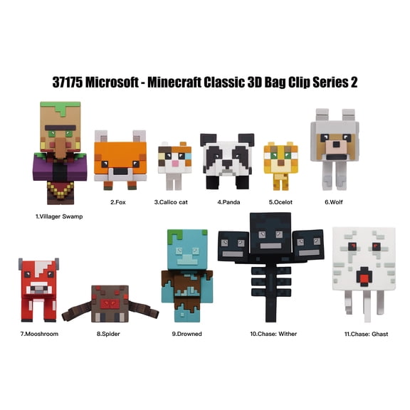MINECRAFT 3D Foam Bag Clip - SERIES 2