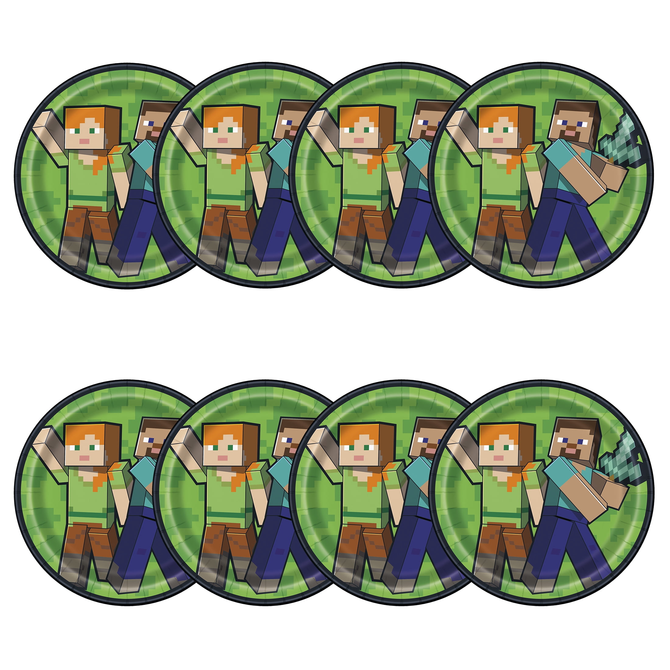 Minecraft 8 Count 6.75IN Multicolor Dessert Paper Plates