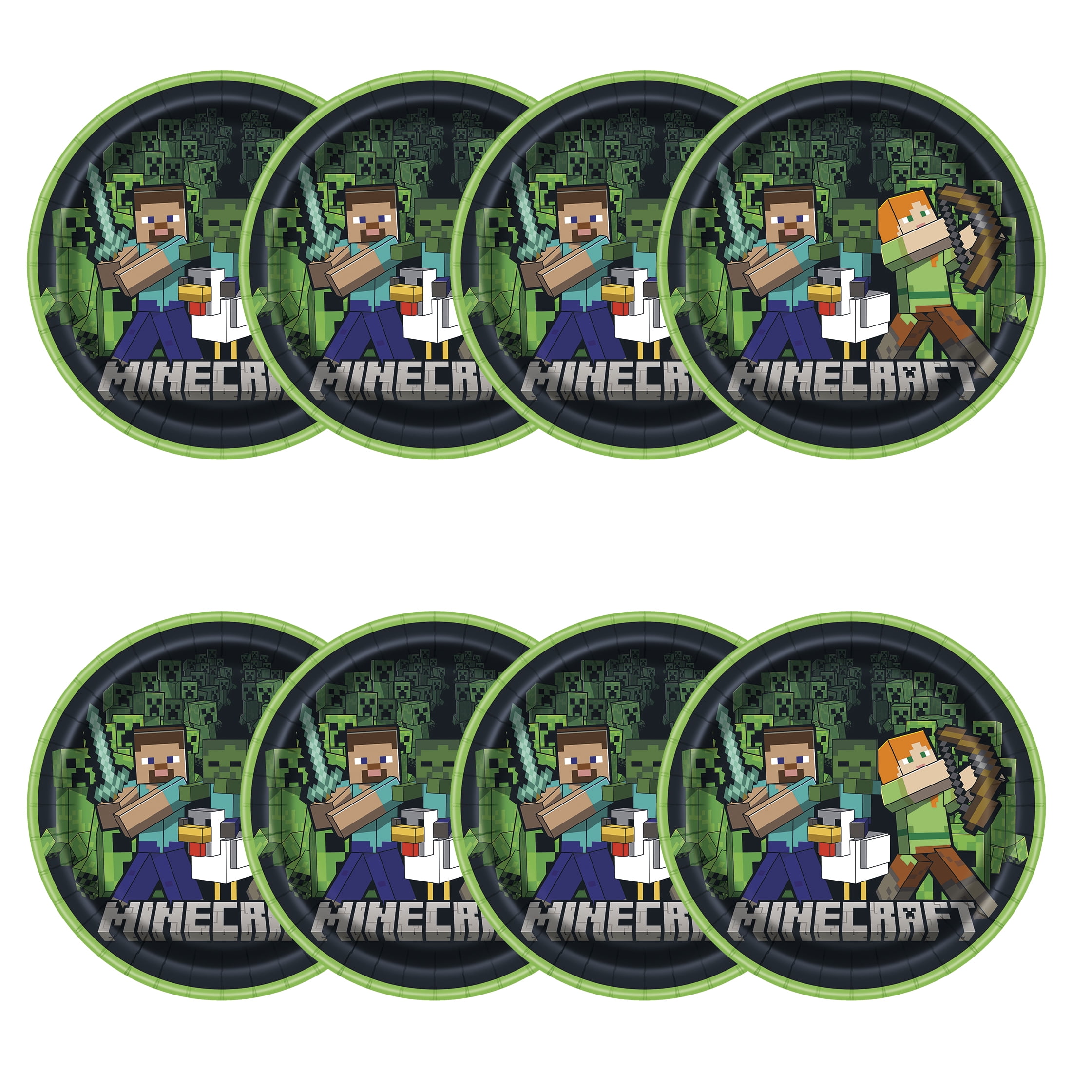Minecraft 8 Count 8.5IN Multicolor Dinner Paper Plates