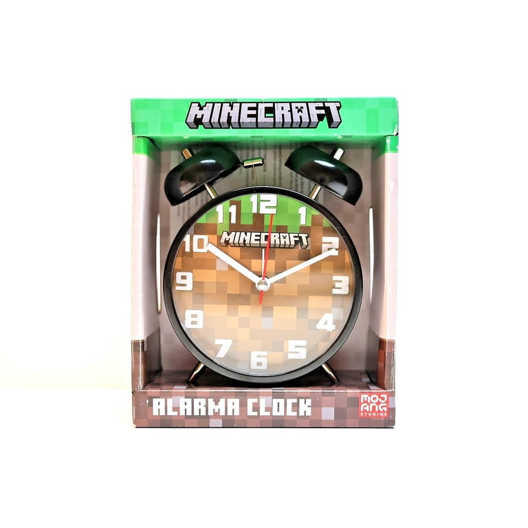 MINECRAFT Alarm Analog Clock Display Twin Bell Alarm Old School