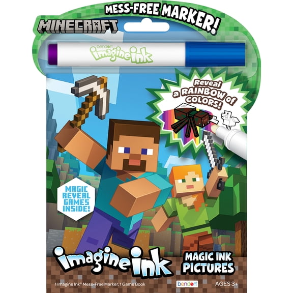 Minecraft 16-Page Imagine Ink Coloring Book with Mess Free Marker
