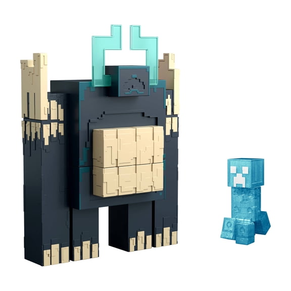 MinecraftDungeons IITwisted WardenFigure,Lights & Sounds, Slam Attack Action&Soul Corrupted CreeperFigure