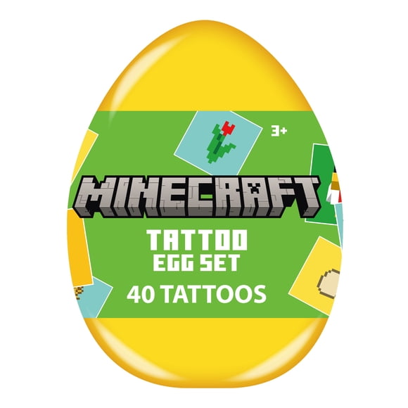 Minecraft Tattoo Egg Set for Easter, 40 Count, for Ages 3+