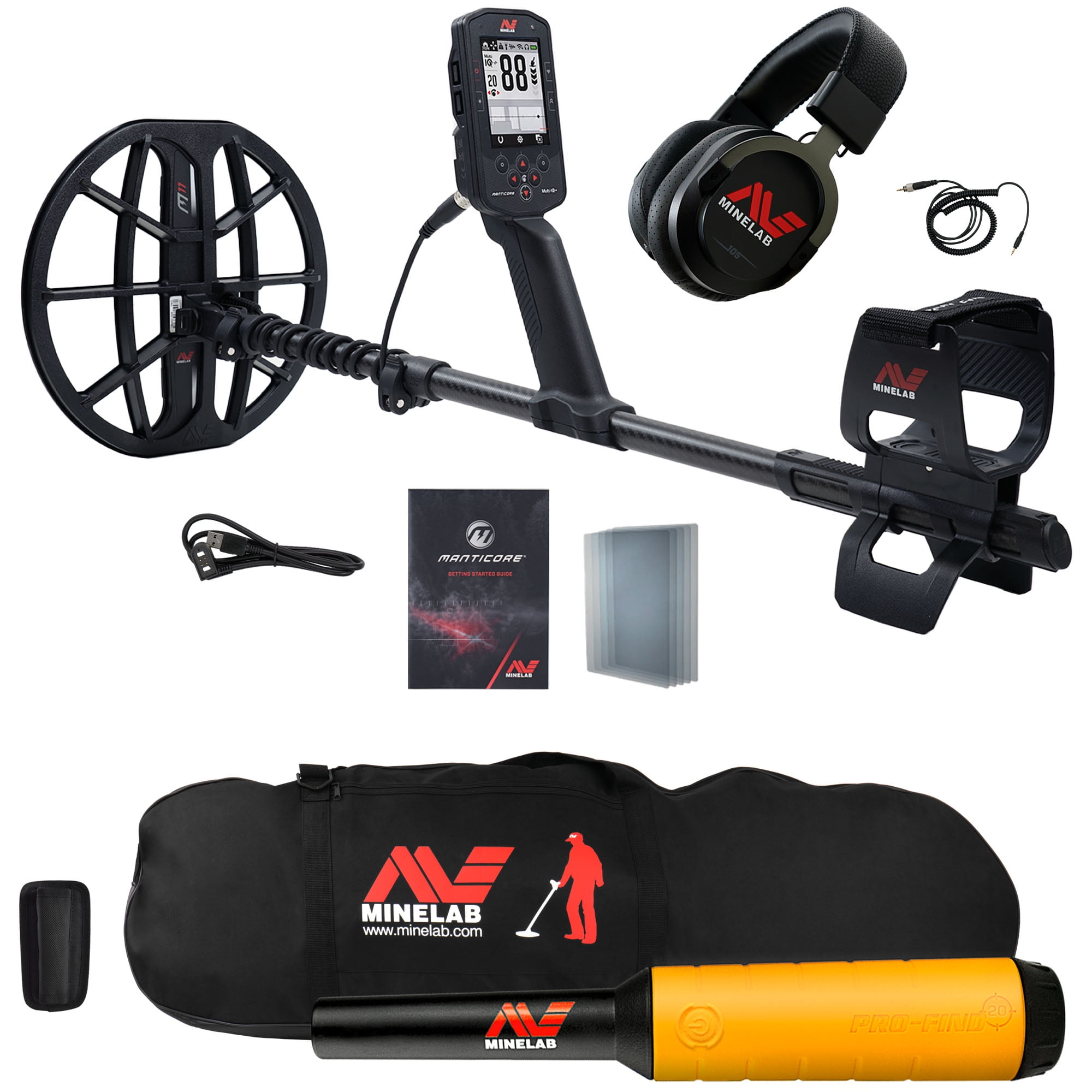MINELAB Manticore High Power Metal Detector with Pro Find 20 Pinpointer & Minelab Carry Bag
