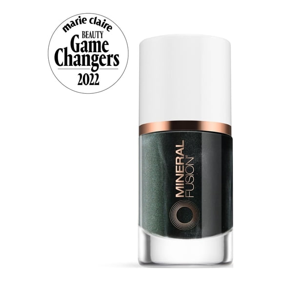 MINERAL FUSION Vegan Nail Polish, "Smoke & Mirrors" Shimmery Green/Grey | Non-Toxic, Cruelty-Free