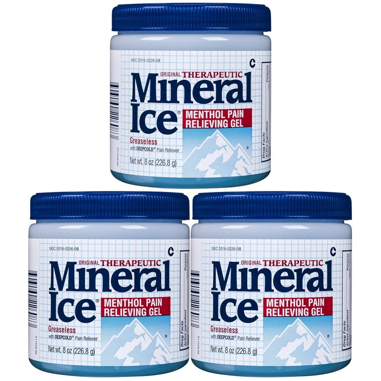 MINERAL ICE Menthol Pain Gel 8oz Tub ( 3 pack ) GERIMED - Walmart.com