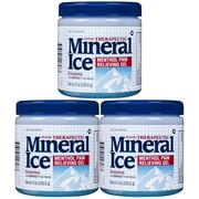 MINERAL ICE Menthol Pain Gel 8oz Tub  3 pack  GERIMED