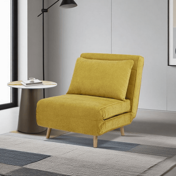 MINESTIA 3 in 1 Convertible Sleeper Chair, Upholstered Folding Sofa Bed with 3 Position Adjustable Backrest, Single Futon Chair Couch for Apartment, Dorm, Office