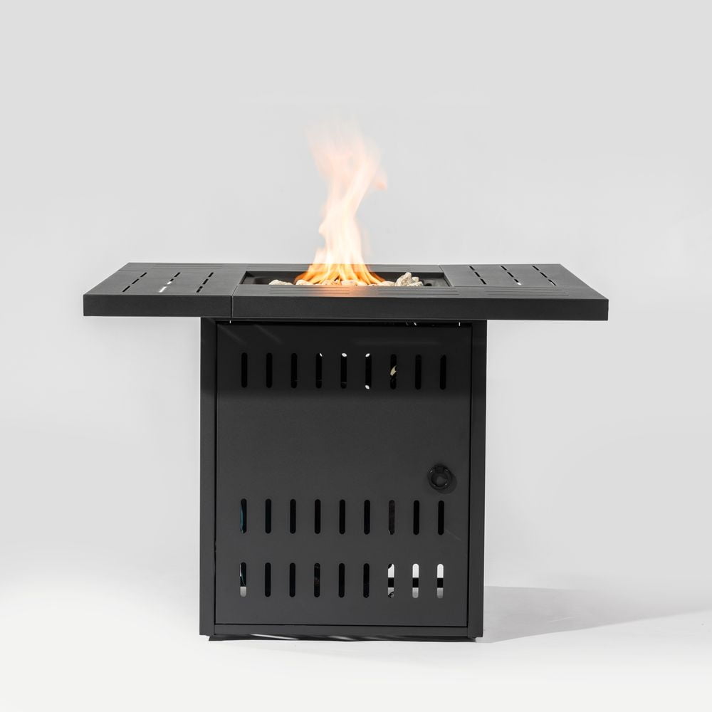 MINESTIA  34"  Propane Fire Pit, 50000 BTU Square Steel Gas Fire Pit Table for Outside Patio Deck Garden Courtyard