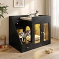 thumbnail image 1 of MINESTIA  Cat Litter Box Enclosure with Light, Hidden Litter Box Furniture with 2 Storage Drawers, Indoor Cat House Side Table for Living Room, 1 of 12