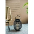 thumbnail image 1 of MINESTIA Lantern Lantern, Battery-Operated Hanging Outdoor Lamp Lights Decoration with Realistic White LED Candle and Timer for Patio Porch Garden, 8.7x8.7x11.8" inches, Black, 1 of 6