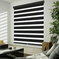 thumbnail image 1 of MING CHEN Cordless Zebra Blinds for Windows 95% Blackout Dual Layer Privacy Window Blinds Free-Stop Roller Window Shades Light Filtering Sheer Shades for Home, Office (Black, 58" Wx72" H), 1 of 7