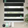 thumbnail image 1 of MING CHEN Motorized Zebra Blinds, Motorized Blinds with Remote, Double Layer Light Filtering Smart Blinds, Compatible with Alex, Google, 100% Blackout Luxury Black (27"Wx72"H), 1 of 6