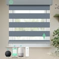 thumbnail image 1 of MING CHEN Motorized Zebra Blinds, Remote Control Day and Night Roller Blinds, 85% Blackout Dark Grey (46"W x 72"H), 1 of 7