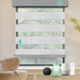 thumbnail image 1 of MING CHEN Smart Motorized Zebra Roller Blinds with Remote, Alexa Automatic Electric Remote Control Blinds,85% Shading Luxury Gray (30"W x 72"H), 1 of 6