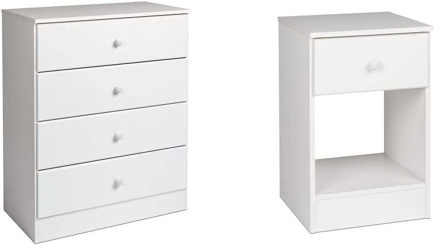 Astrid 42.5" White MDF Vertical 4-Drawer Dresser