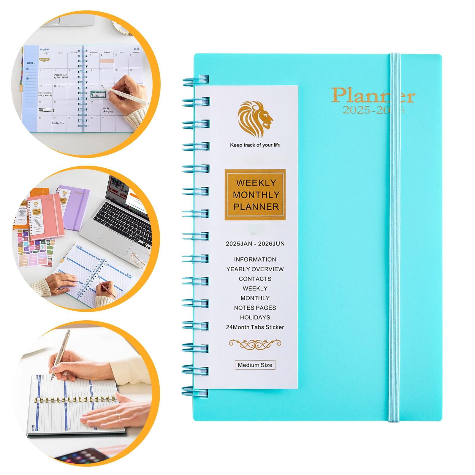 MINGFENGS 2025-2026 Planner Notebook - Spiral Bound Monthly & Weekly