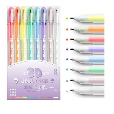 MINGFENGS 3D Gel Pens Set - 8 Vibrant Candy Colors for DIY Art Projects | Quick-Dry Jelly Ink Pens for Writing on Glass, Ceramics & Plastic | Creative Art Supplies