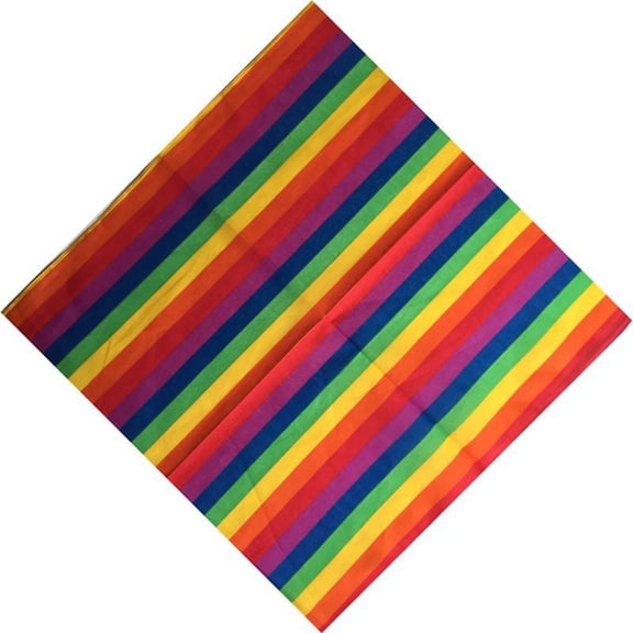 MINGPAI Rainbow Stripes Bandanas Novelty Motorcycle Face Mask Square Scarf Headwear Handkerchief Cowboy Wraps for Men Women