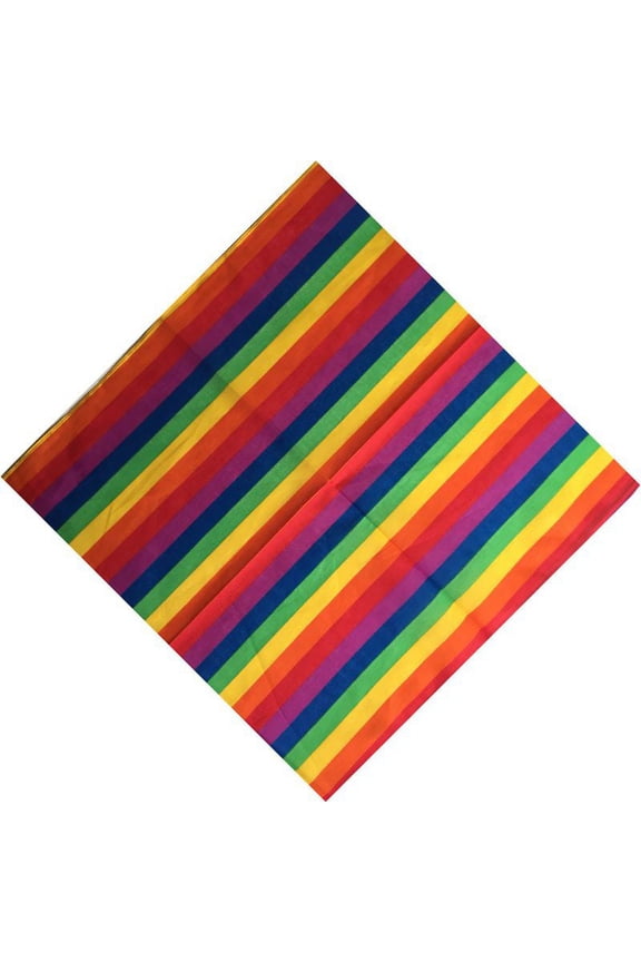 Rainbow Stripes Bandanas Novelty Motorcycle Face Mask Square Scarf Headwear Handkerchief Cowboy Wraps for Men Women