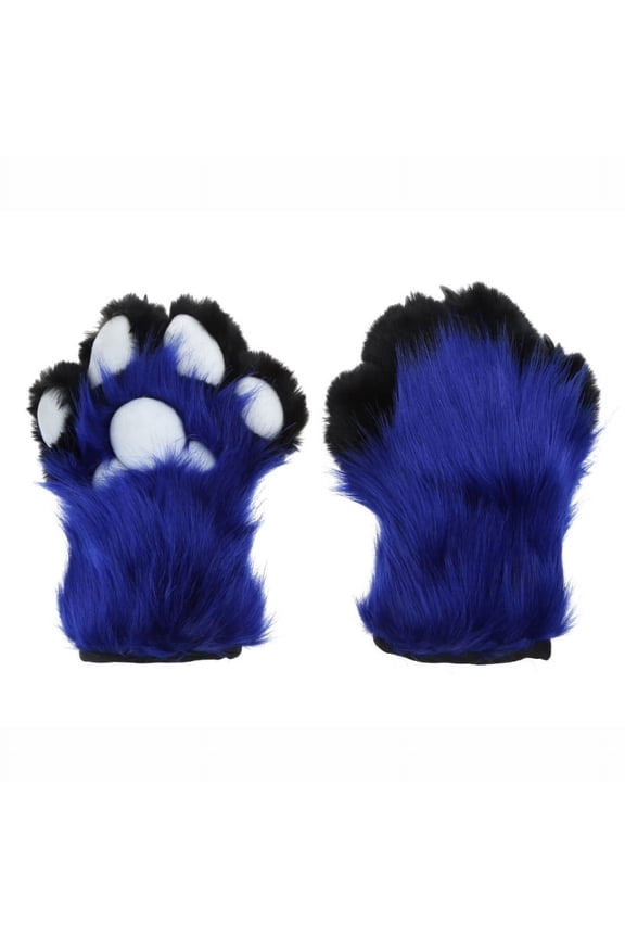 Wolf Dog Foxes Paw Claw Gloves Costume Accessories Cosplays Animal Furry Plush Full Finger Mittens Fursuit for Adults