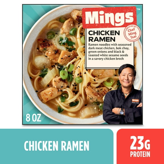 Mings Chicken Wheat Noodles, Frozen Ramen Soup Boxed Meal, 8 oz (Frozen)