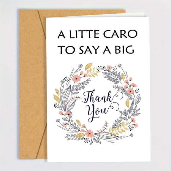 MINGUANGXIXSW Floral Thank You Cards with Kraft Envelopes 8.5x5.5 Inch