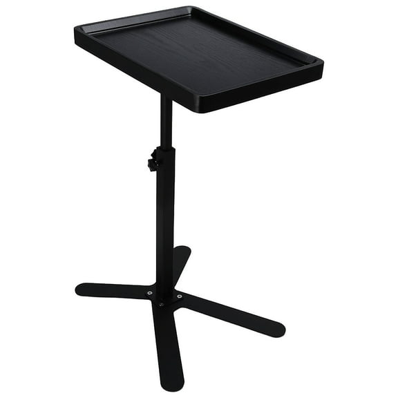 MINGYI Black Adjustable Height C Shaped Side Table , 360° Swivel C Shaped End Table with Metal Base, Small TV Tray for Living Room(Black)