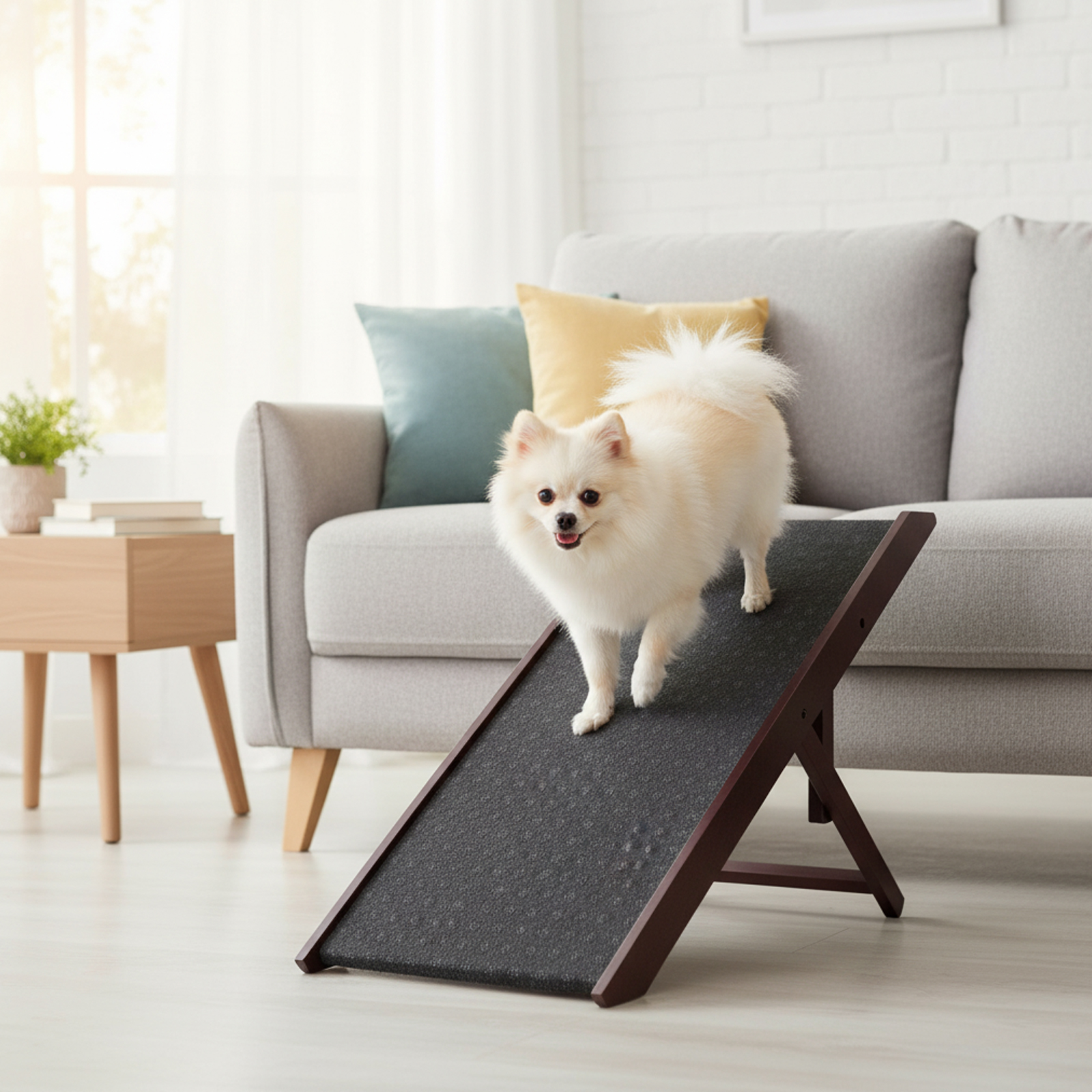 Mini Dog Ramp MINGYI Foldable Pet Ramp for Small & Large dog,Adjustable Wood Dog Ramp ...