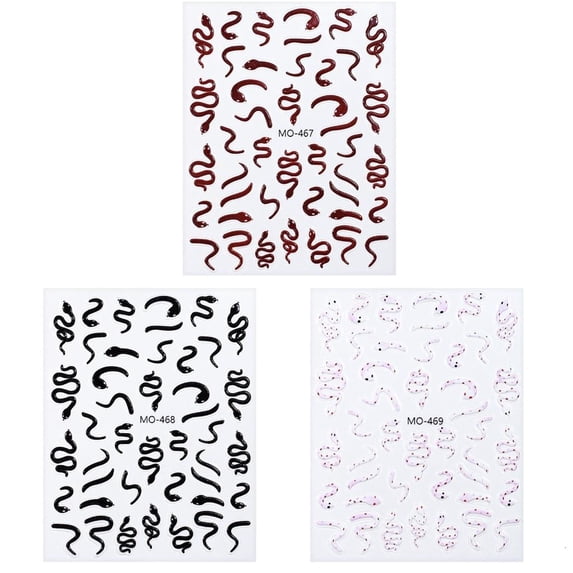 MINGYVEL Black Snake Nails Stickers