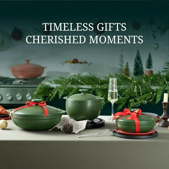 MINH LONG 2-Qt Porcelain Dutch Oven Pot with Lid