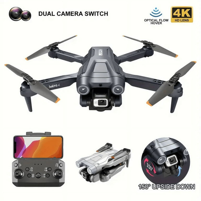 MINI 4 Drone High definition Aerial Photography Dual Cameras Optical Flow Positioning Drone Toy Remote controlled Aircraft Foldable Four Axis