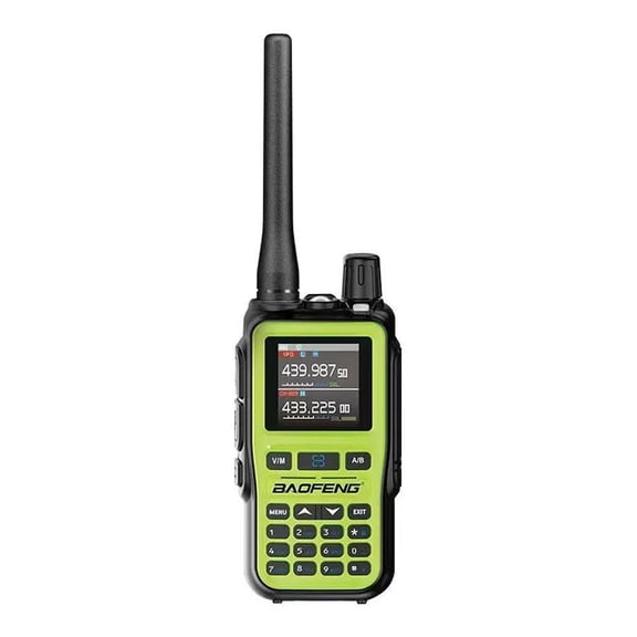 MINI Amateur Radio Walkie Talkie - UHF/VHF Dual Band, 999 Channels, Bluetooth APP Programmable, 5W High Power, USB-C Fast Charging, 2200mAh Battery for Outdoor Hiking Emergency, Green