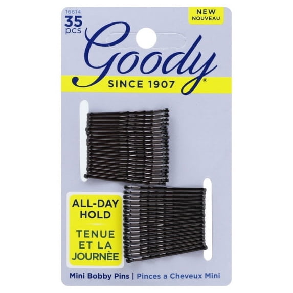 Goody Mini Basic Bobby Pins, 35 Count, Black, All-day Hold - Walmart.com