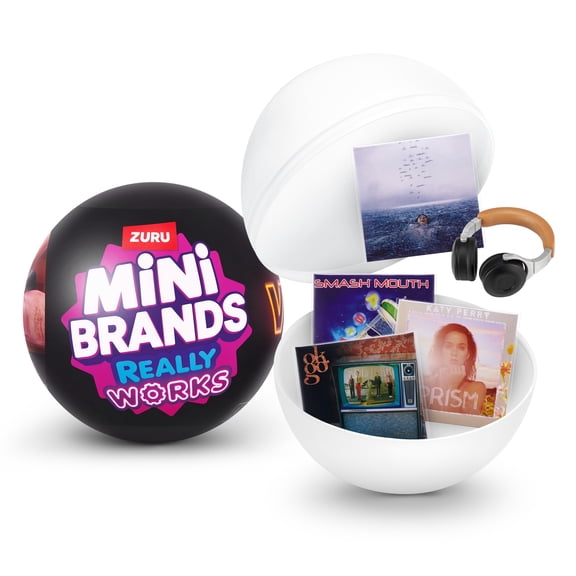 Mini Brands Really Works Vinyl Capsule Series 1 by ZURU Surprise Unbox Collectible with 4 Playable Vinyl Records & Surprise Accessory for Ages 3+