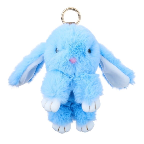 Mini Plush Bunny Keychain, Blue, 8", Easter by Way To Celebrate