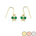 thumbnail image 1 of MINI BUTTERFLY WITH GREEN BIRTHSTONE EARRINGS IN GOLD (YELLOW/ROSE/WHITE) :  14K  Yellow GOLD, 1 of 2