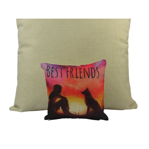 MINI Best Friends | Cover and Insert | Home Decor | Custom Dog Pillow | Dog Mom | Boy and Dog | Small Pillow | Room Decor