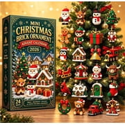 MINI CHRISTMAS BRICK ORNAMENT Advent Calendar 2026, 24-Day Christmas Countdown Unique Buildable Holiday with Hanging Loops, Festive Tree Hanging Decorations for Family and Holiday Gifts