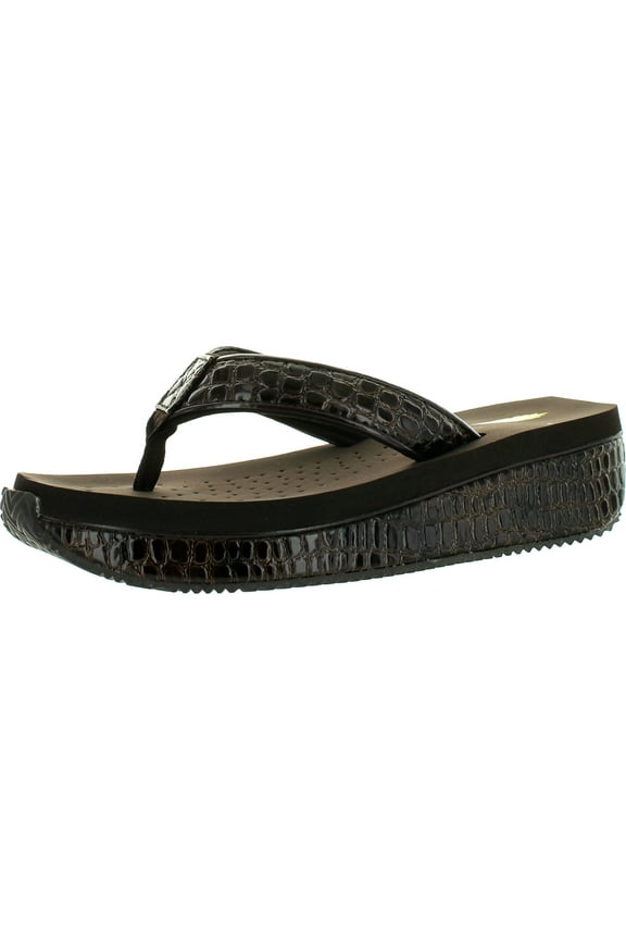 Women's Mini Croco Wedge Thong