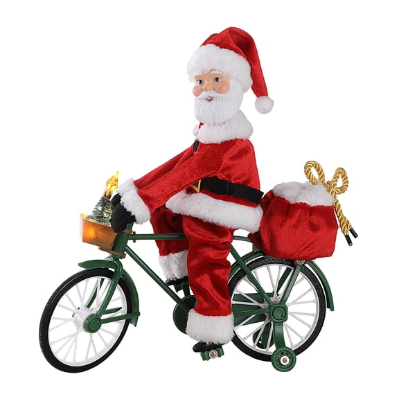 Mr. Christmas 11.5" Animated Cycling Santa, Red