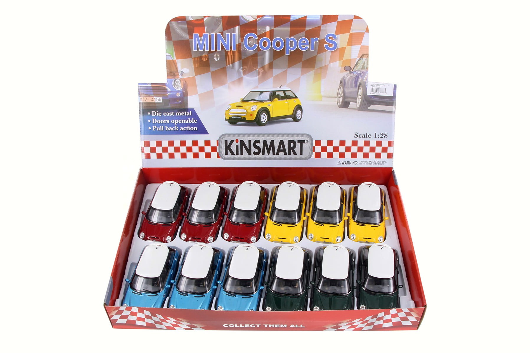 MINI Cooper S Hard Top Diecast Car Package - Box of 12 1/28