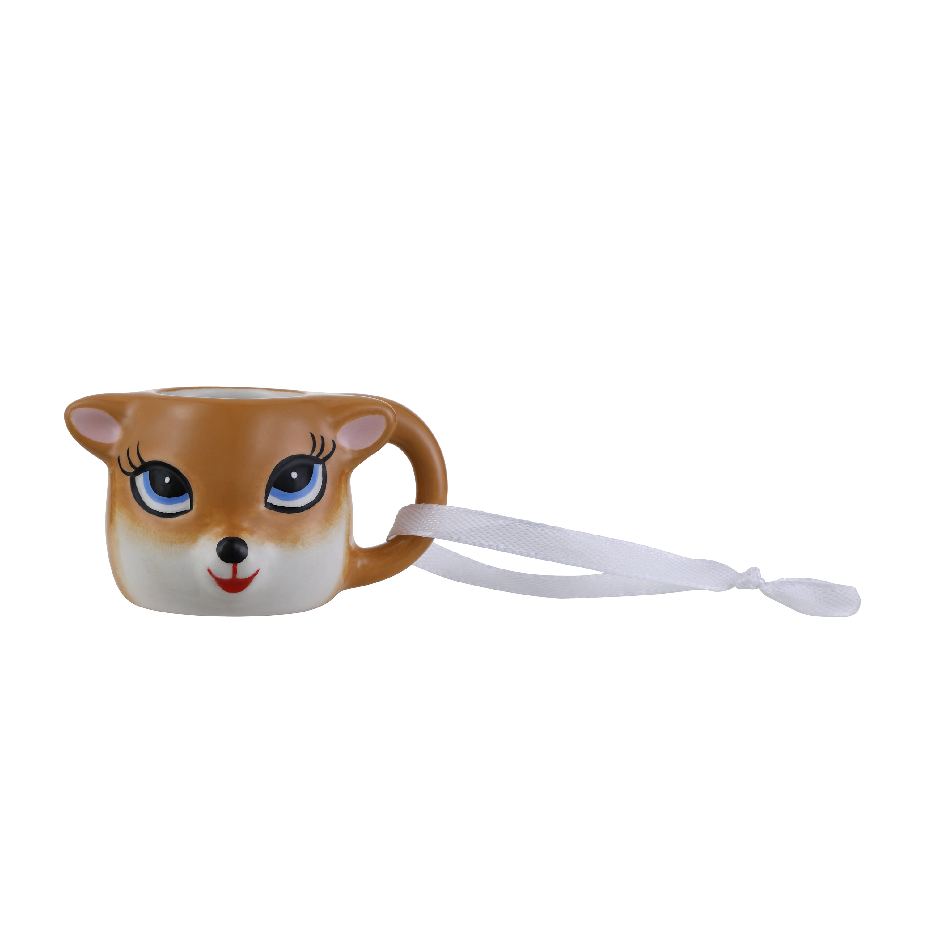 Mr. Christmas Miniature Deer Mug Hanging Ornament Decoration, Pink, 1.45"