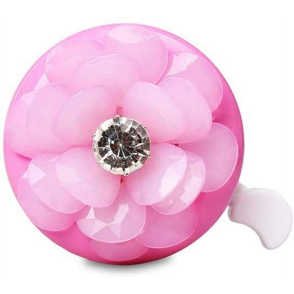 MINI-FACTORY Bike Bell for Kid Girls, Bicycle Handlebar Bell Cute 3D Flower Pattern Children's Bike Safe Cycling Ring Horn - Pink