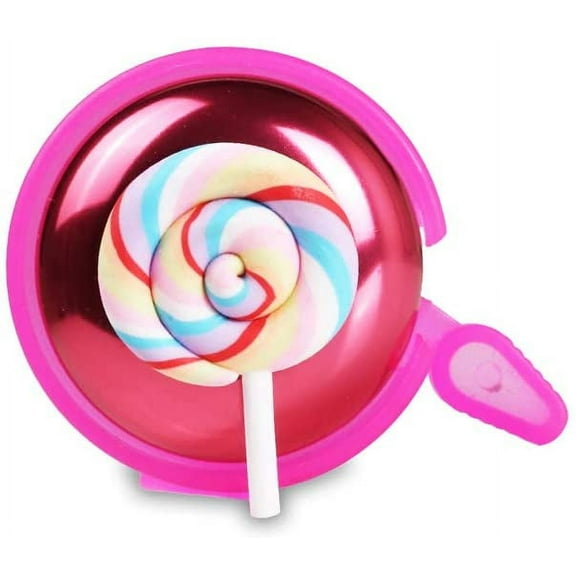 MINI-FACTORY Bike Bell for Kid Girls, Bicycle Handlebar Cute 3D Pink Lollipop Pattern Children's Bike Safe Cycling Ring Horn