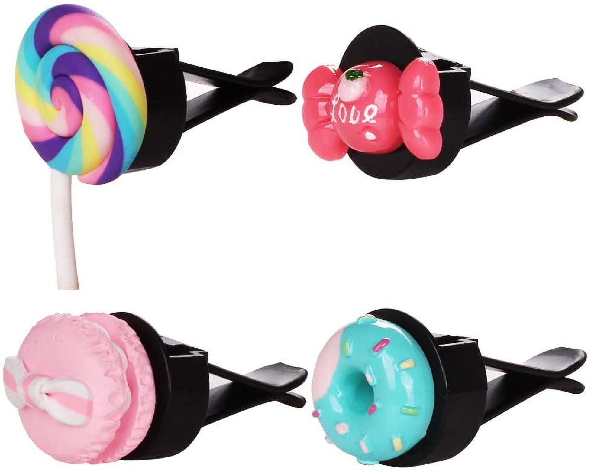 MINI-FACTORY Car Interior Decoration, Cute Sweet Candy Inside Decoration Air Vent Accessories Lollipop, Macaron, Donut, Candy for Girls & Women